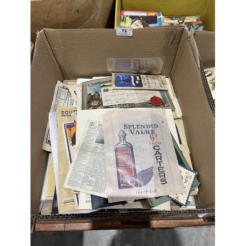 72 - 2 boxes of ephemera