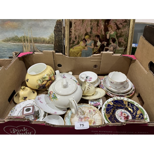 75 - Two boxes of teaware and other ceramics