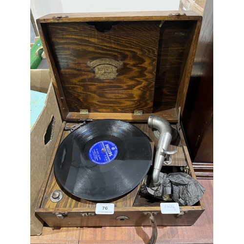 76 - A Compacto-Phone gramophone and miscellaneous boxes etc.