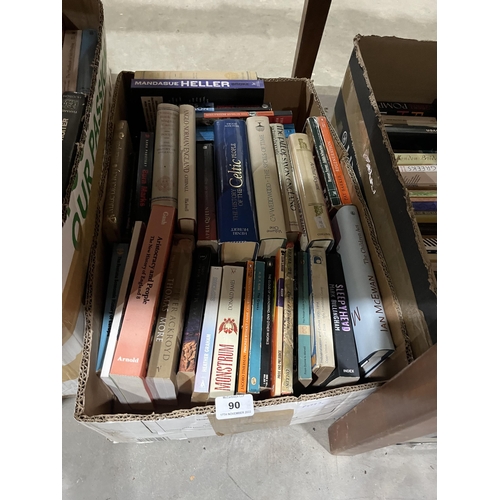 90 - Four boxes of books