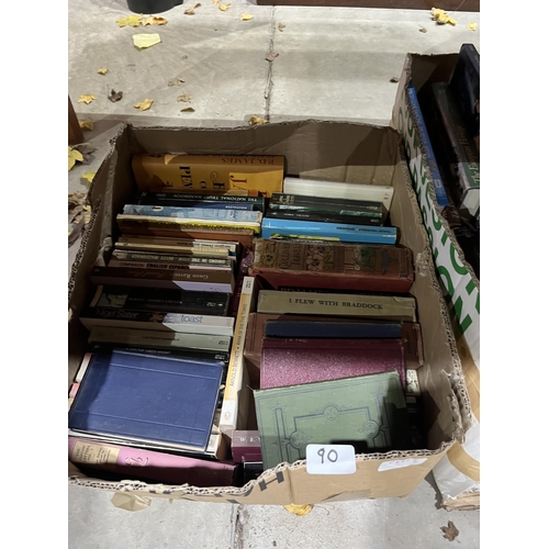 90 - Four boxes of books