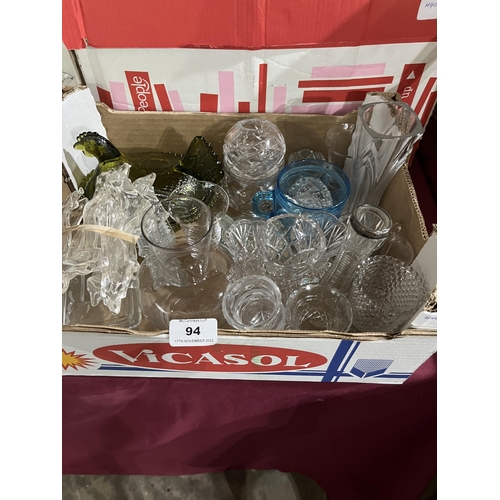 94 - Two boxes of glassware