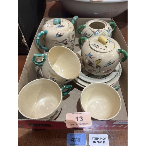 13 - A Japanese part tea service of 10 pieces