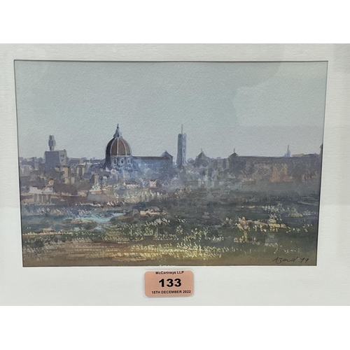 133 - AZAD NANAKELI. KURDISH Bn. 1951 A view of Florence with the Dumom. Signed and dated '99. Watercolour... 