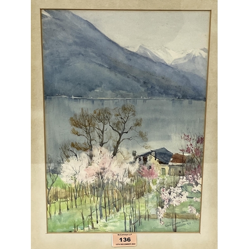 136 - GWEN DORRIEN SMITH. BRITISH 1886-1969 Varenna. Signed, dated 1921 and inscribed. Watercolour 13¼' x ... 