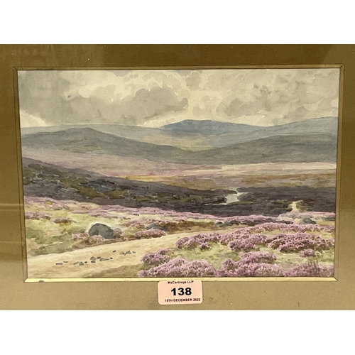 138 - WILLIAM SIDNEY MORRISH. BRITISH 1844-1917 Dartmoor on Scorhill Down. Signed, signed again and inscri... 