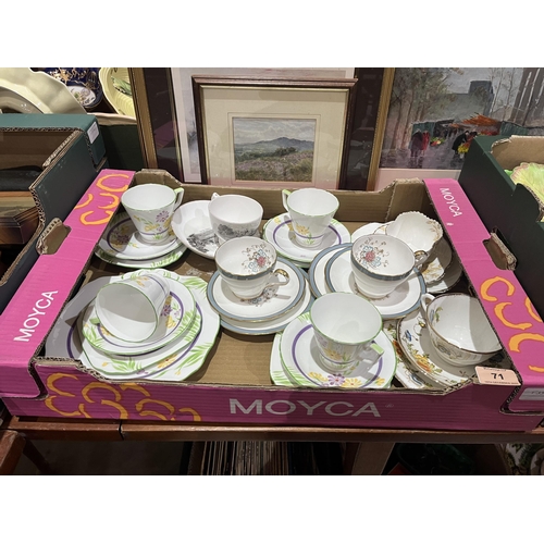 71 - A box of cups and saucers and Trios