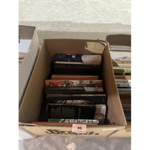 86 - Five boxes of books