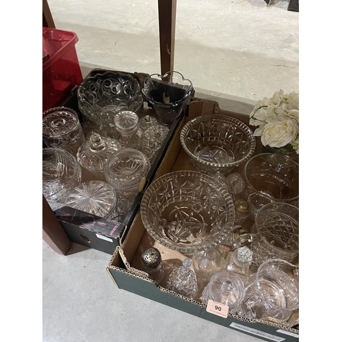 90 - Three boxes of glassware