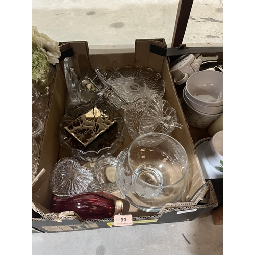 90 - Three boxes of glassware