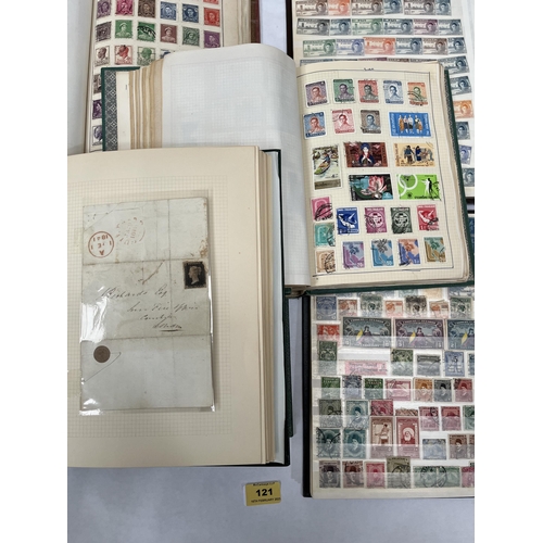 121 - Six albums of stamps with a collection of covers