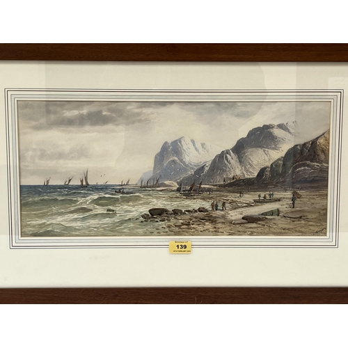 139 - 20TH CENTURY SCHOOL Extensive beach scenes with boats and figures. A pair. Indistinctly signed. Wate... 