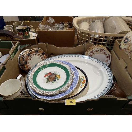 36 - Three boxes of miscellaneous ceramics