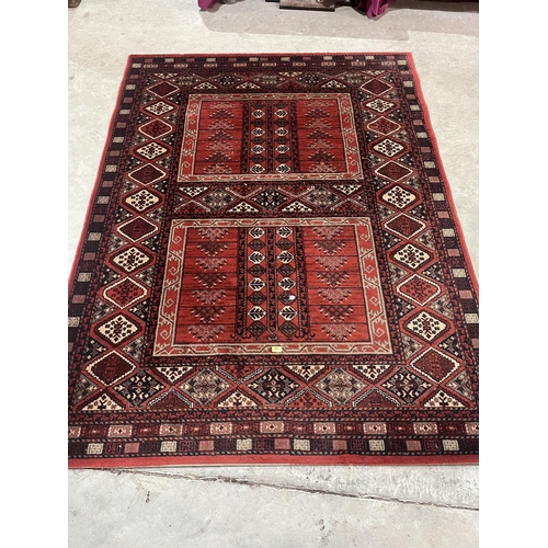 366 - Two machine made eastern style rugs, 88' x 64'; 89' x 66'