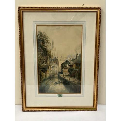 126 - CHARLES JAMES KEATS. R.B.A. BRITISH FL. 1880-1900 A continental town scene. Signed. Watercolour 19¼'... 