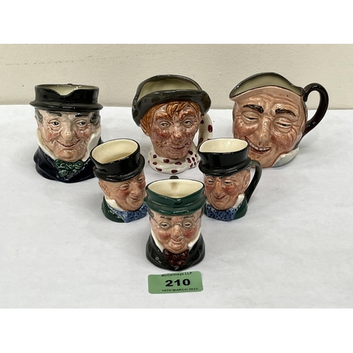 210 - Six small Royal Doulton character jugs