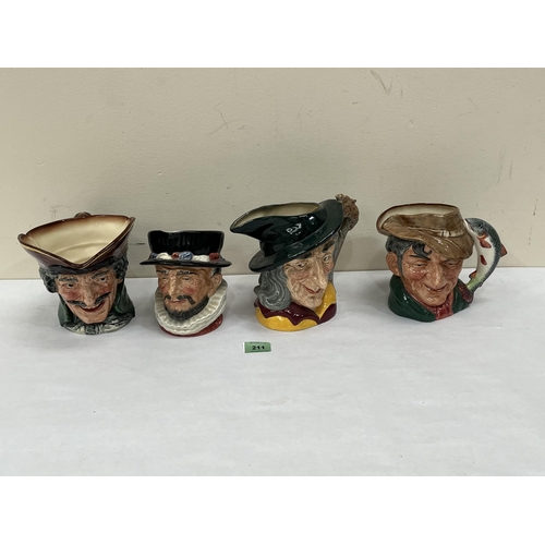 211 - Four large Royal Doulton character jugs