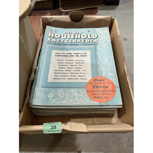 35 - A complete set of 52 issues of The New Household Encyclopedia with original free gifts intact. 1930s