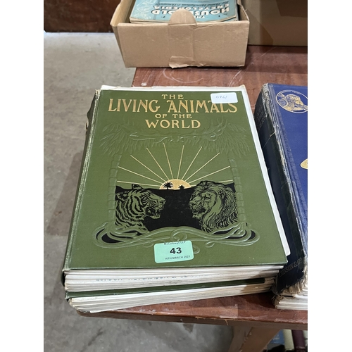 43 - A complete set of 24 issues of The Living Animals of the World, published by Hutchinson 1930s with o... 