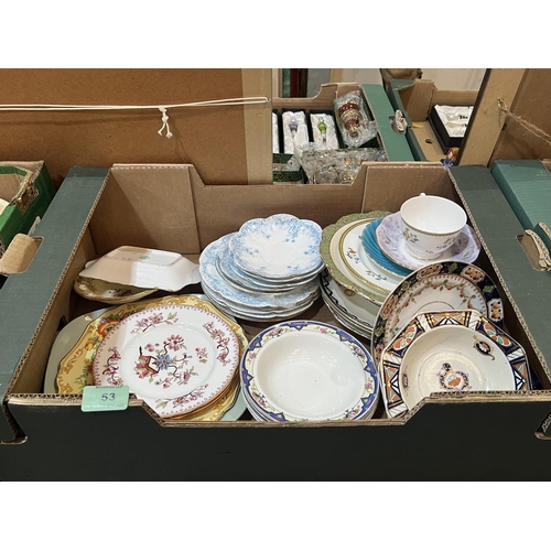 53 - Two boxes of ceramics