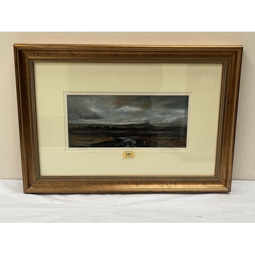 101 - VALERIE CRAIG. BRITISH CONTEMPORY Scrabo from Castle Espie. Signed. Inscribed verso. Oil on laid dow... 