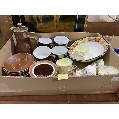 26 - Two boxes of teaware and other ceramics