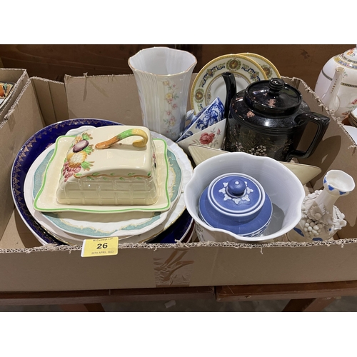 26 - Two boxes of teaware and other ceramics