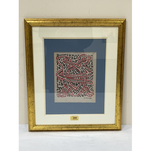 295 - MANNER OF KEITH HARING Untitled. Bears a signature and date '88. Ink on paper. 9¼' x 7½'