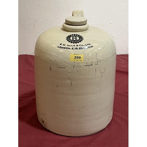 299 - A glazed stoneware flagon, marked Berk Chemicals, London E15. 14' high