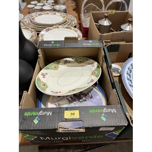 30 - Two boxes of various plates