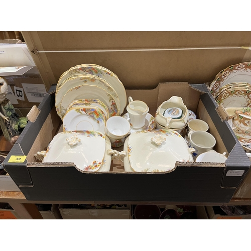 39 - Two boxes of dinner, teaware and decorative ceramics