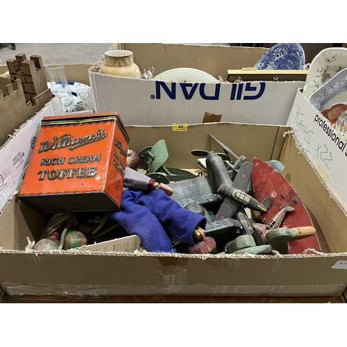 43 - Two boxes of vintage toys