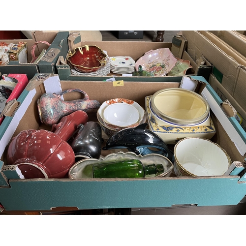 47 - Two boxes of ceramics