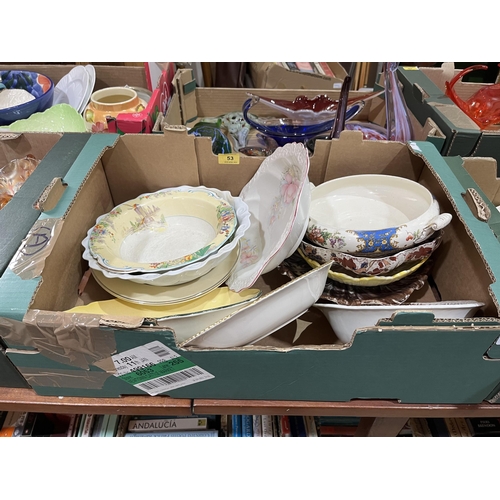 53 - Two boxes of ceramics