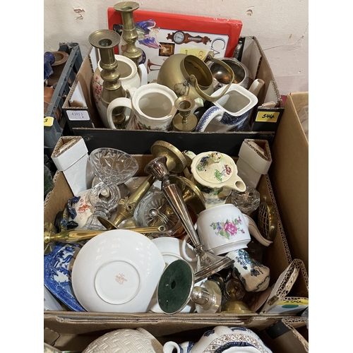 544 - Four boxes of ceramics, glassware and sundries