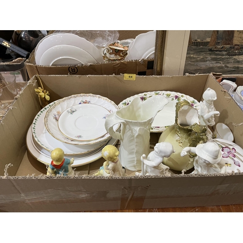 64 - Two boxes of teaware and other ceramics to include Royal Worcester