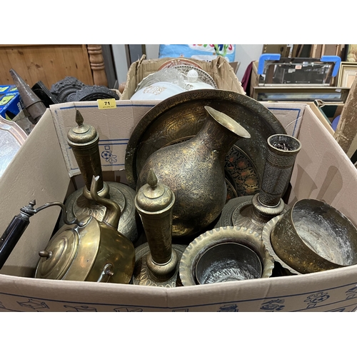 71 - A box of brassware