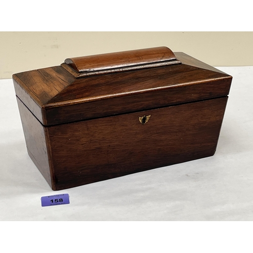 158 - A 19th century rosewood sarcophagus tea caddy. 12' wide