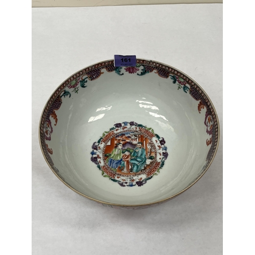 161 - A Chinese Mandarin bowl, decorated with continuous scenes of figures. 10' diam. Two hair cracks