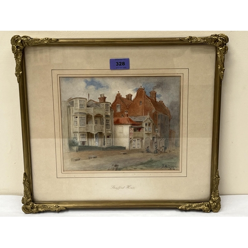 328 - ANNIE JANE HARRISON. BRITISH Exh. 1880-1910 Strafford House (Aldeburgh, Suffolk). Signed and dated 1... 