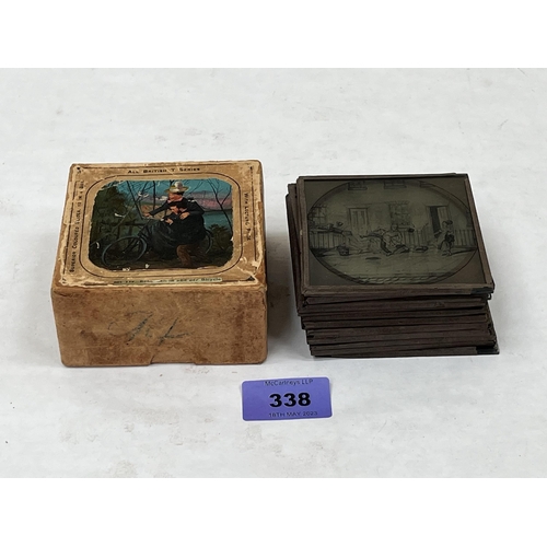 338 - Two sets of magic lantern slides