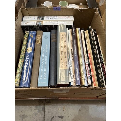 43 - Two boxes of books, illustrators etc.