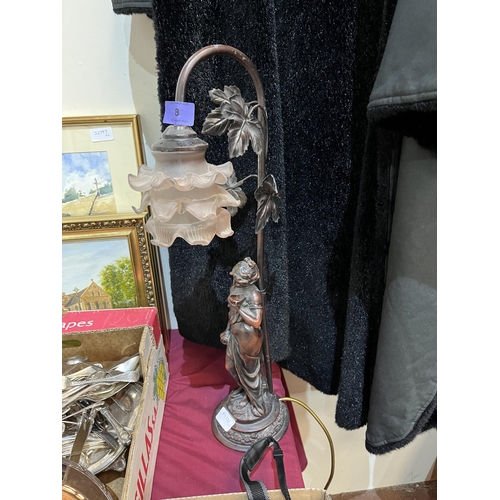 8 - A resinous figural table lamp. 22' high