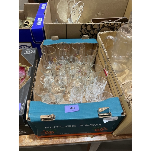 49 - Two boxes of glassware