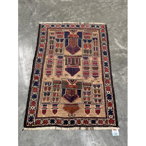 362 - A Baluchi rug. 1.26m x 0.82m