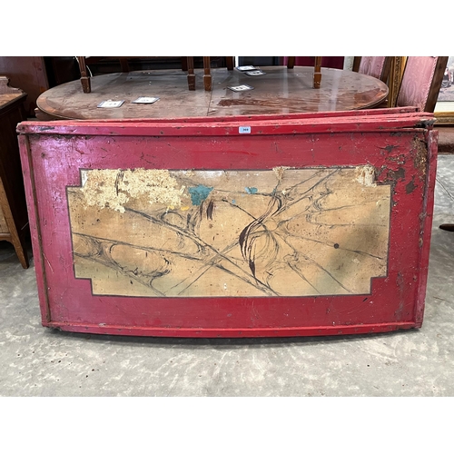369 - Three 1920s metal circus panels of slightly curved form. 56'w x 30'h