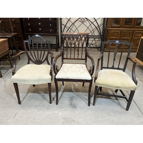 380 - Three Regency style elbow chairs