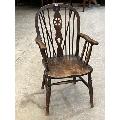 399 - A Victorian Windsor wheelback armchair elm seat
