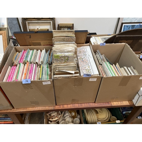 70 - Three boxes of Ordnance Survey maps