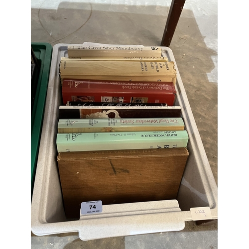 74 - Two boxes of books on art and antiques